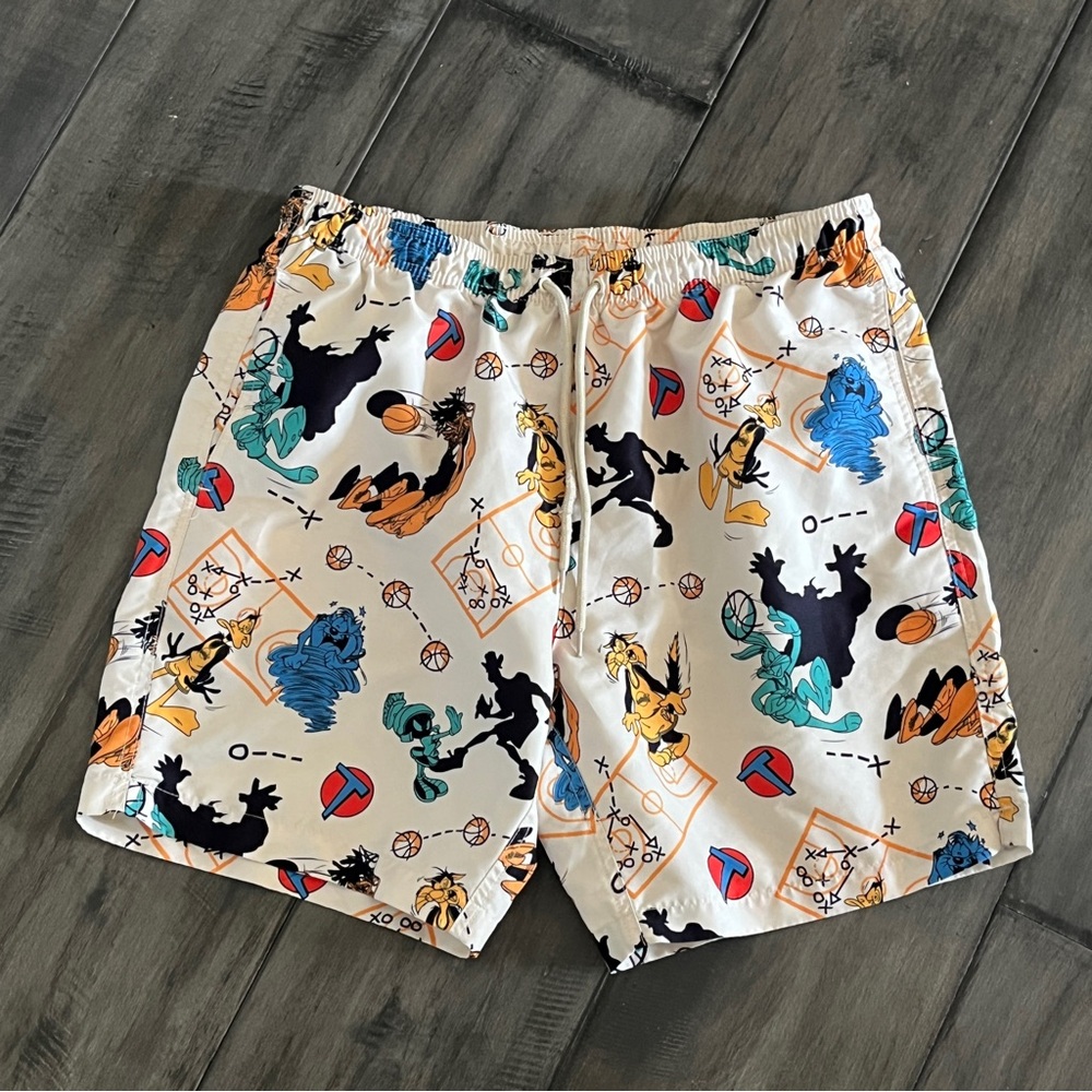 Looney Tunes Space Jam Swim Trunks - Size Medium